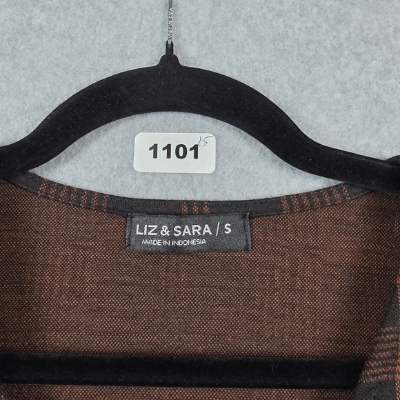 Liz & Sara Womens Brown Black Plaid Button Up Cropped Vest Waistcoat Size S - Picture 2 of 6